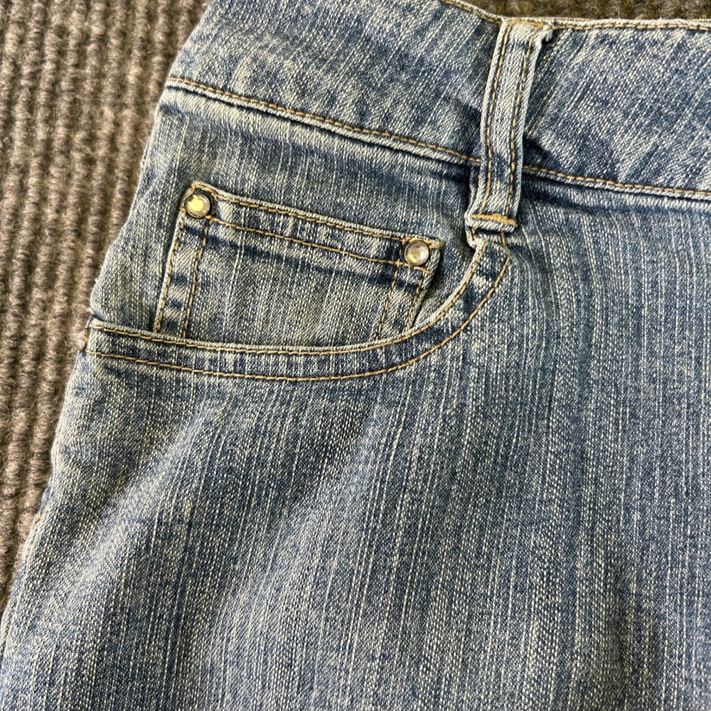 Route 66 Original Womens Bootcut Jeans Blue Medium Wash Embroidered Hearts 10 - Picture 8 of 8